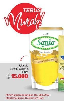 Promo Harga Sania Minyak Goreng 1000 ml - LotteMart