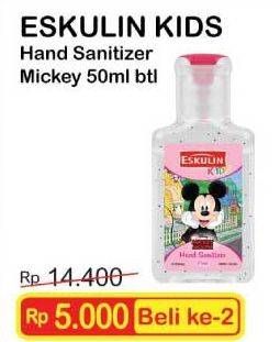 Promo Harga ESKULIN Kids Hand Sanitizer Mickey 50 ml - Indomaret