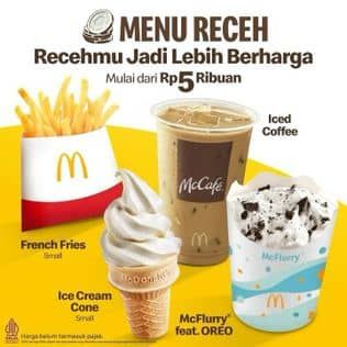 Promo McD Mulai dari 5 ribuan untuk Iced Coffee, French Fries Small, Ice Cream Cone, McFlurry feat OREO