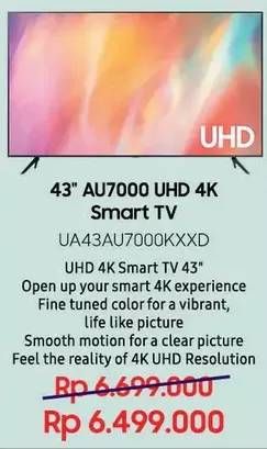Promo Harga SAMSUNG LED 43" UA43AU7000 UHD Smart  - LotteMart