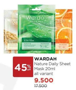 Promo Harga WARDAH Nature Daily Sheet Mask All Variants 20 ml - Watsons