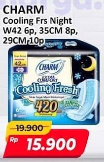 Promo Harga Charm Extra Comfort Cooling Fresh Wing 42cm, Wing 35cm, Wing 29cm 6 pcs - Alfamart