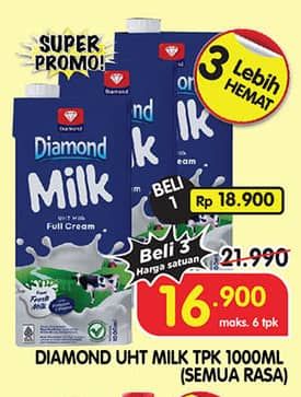 Promo Harga Diamond Milk UHT All Variants 1000 ml - Superindo