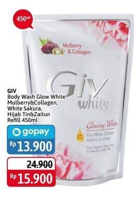 Promo Harga GIV Body Wash Mulberry Collagen, Pearl Sakura, Hijab Tin Zaitun, Mulbery Colagen 450 ml - Alfamidi