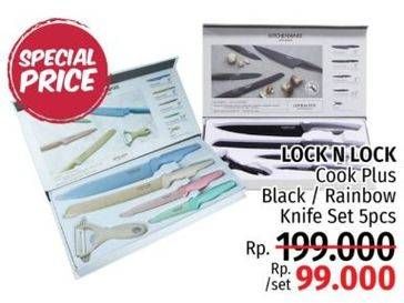 Promo Harga LOCK & LOCK Kitchen Knife Set CKK101S5BLK 5 pcs - LotteMart