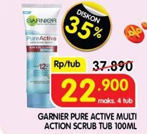Promo Harga Garnier Pure Active Anti Acne White Scrub 100 ml - Superindo