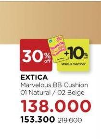 Promo Harga Extica Marvelous BB Cushion 02 Beige, 01 Natural  - Watsons