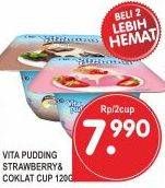 Promo Harga VITA PUDDING Pudding Strawberry, Coklat per 2 pcs 120 gr - Superindo
