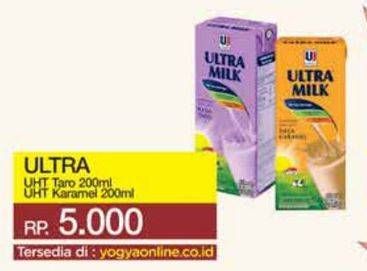 Promo Harga Ultra Milk Susu UHT Taro, Karamel 200 ml - Yogya