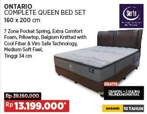 Promo Harga Serta Ontario Complete Queen Bed Set 160x200cm  - COURTS