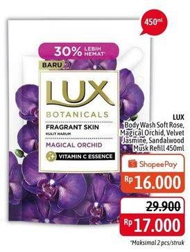 Promo Harga LUX Botanicals Body Wash Soft Rose, Magical Orchid, Velvet Jasmine, Sandalwood Musk 450 ml - Alfamidi