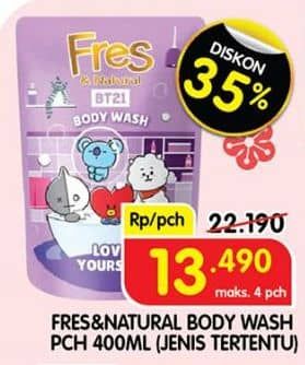 Promo Harga Fres & Natural Body Wash Dessert Collection 400 ml - Superindo