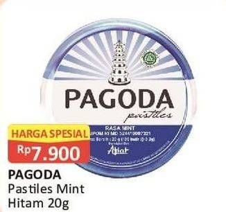Promo Harga PAGODA Pastiles Mint Hitam 20 gr - Alfamart