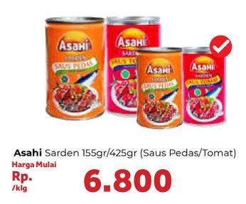 Promo Harga ASAHI Sardines Saus Tomat, Saus Pedas 155 gr - Carrefour
