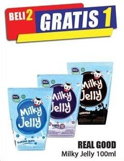 Promo Harga REAL GOOD Milky Jelly Bubble Gum, Cokelat, Taro 100 ml - Hari Hari