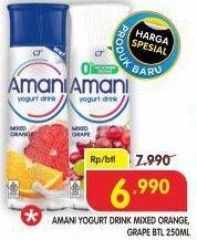 Promo Harga Amani Yoghurt Drink Mixed Orange, Mixed Grape 250 ml - Superindo