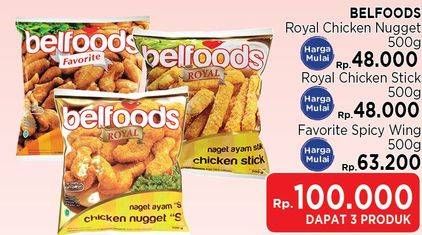 Promo Harga Paket Belfoods 100rb (Royal chicken nugget + chicken stick + favorite spicy wing)  - LotteMart