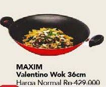Promo Harga MAXIM Valentino Cookware Wok 36cm  - Carrefour
