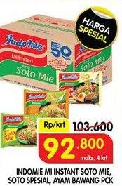 Promo Harga INDOMIE Mi Kuah Soto Mie, Ayam Bawang, Soto Spesial per 40 pcs 69 gr - Superindo