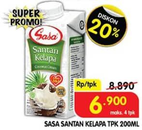 Promo Harga Sasa Santan Cair 200 ml - Superindo