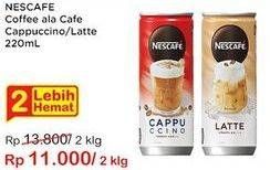 Promo Harga Nescafe Ready to Drink Cappuccino, Latte 220 ml - Indomaret