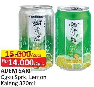 Promo Harga ADEM SARI Ching Ku Sparkling Herbal Lemon, Herbal Lemon 320 ml - Alfamart