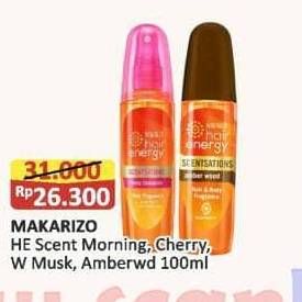 Promo Harga Makarizo Hair Energy Scentsations Morning Dew, Cherry Blossom, White Musk, Amber Wood 100 ml - Alfamart
