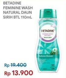 Promo Harga BETADINE Feminine Wash Natural Daun Sirih 110 ml - Indomaret