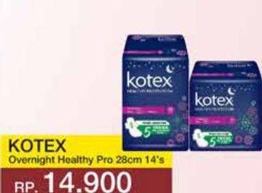 Promo Harga Kotex Healthy Protection Overnight Wing 28cm 14 pcs - Yogya