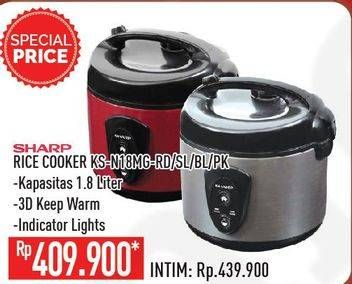 Promo Harga SHARP KS-N18MG | Rice Cooker 1.8ltr RD, SL, BL, PK  - Hypermart