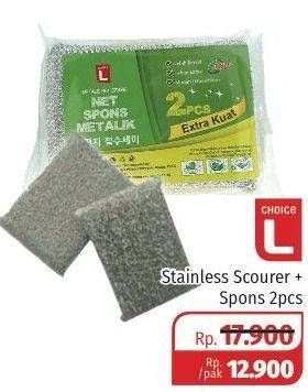 Promo Harga CHOICE L Scourer Stainless 2 pcs - Lotte Grosir