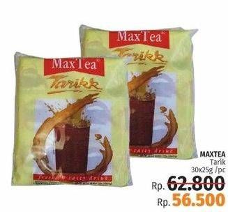 Promo Harga MAX TEA Minuman Teh Bubuk per 30 pcs 25 gr - LotteMart