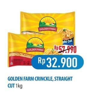 Promo Harga Golden Farm French Fries Crinkle, Straight 1000 gr - Hypermart