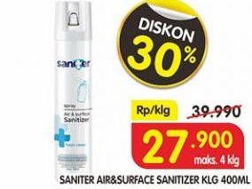Promo Harga SANITER Air & Surface Sanitizer Aerosol 400 ml - Superindo
