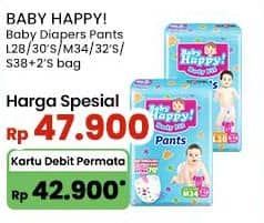 Promo Harga Baby Happy Body Fit Pants L28, L30, M34, M32 28 pcs - Indomaret