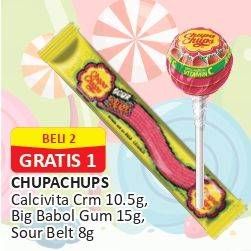 CHUPA CHUPS Calcivita Cream 10.5g, Big Babol Gum 15g, Sour Belt 8g