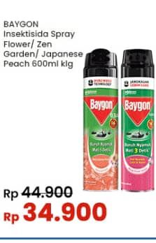 Promo Harga Baygon Insektisida Spray Flower Garden, Zen Garden, Japanese Peach 600 ml - Indomaret