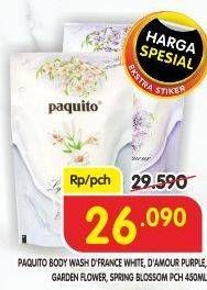 Promo Harga PAQUITO Body Wash White, Purple, Garden Flower, Spring Blossom 450 ml - Superindo