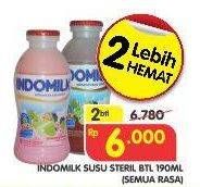 Promo Harga INDOMILK Susu Cair Botol All Variants per 2 botol 190 ml - Superindo