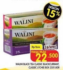 Promo Harga Walini Teh Celup Blackcurrant Tea Classic Dengan Amplop, Lychee Tea Classic Dengan Amplop 45 gr - Superindo