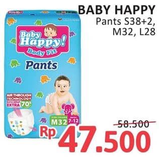 Promo Harga Baby Happy Body Fit Pants Kecuali S38+2, Kecuali M32, Kecuali L28 28 pcs - Alfamidi