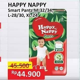 Promo Harga Happy Nappy Smart Pantz Diaper M32, M34, L28, L30, XL24 24 pcs - Alfamart