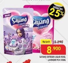 Promo Harga Sayang Liquid Detergent Rose, Lavender 625 ml - Superindo