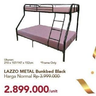 Promo Harga Lazzo Metal Bunkbed Black  - Carrefour