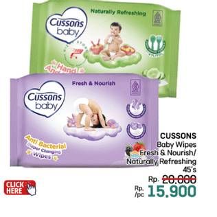 Promo Harga Cussons Baby Wipes Fresh Nourish, Naturally Refreshing 50 sheet - LotteMart