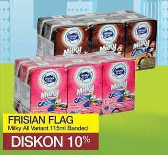 Promo Harga FRISIAN FLAG Susu UHT Milky All Variants 115 ml - Yogya