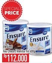 Promo Harga Ensure Nutrition Powder FOS Cokelat, Vanila 400 gr - Hypermart