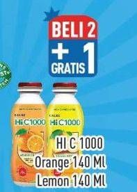 Promo Harga Hi C 1000 Real Non Carbonated Vitamin C Drink Lemon, Orange 140 ml - Hypermart