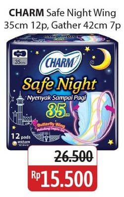 Promo Harga Charm Safe Night Wing 35cm, Gathers 42cm 7 pcs - Alfamidi