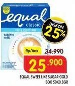 Promo Harga EQUAL Gold Sweetener 50 pcs - Superindo